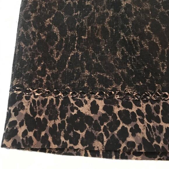 Elie Tahari women wool lining Animal Print formal Skirt sz 8 flat front - Picture 3 of 12
